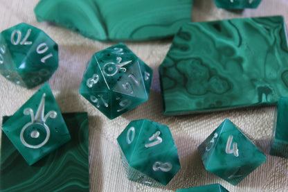 Handmade Faux Malachite Dice