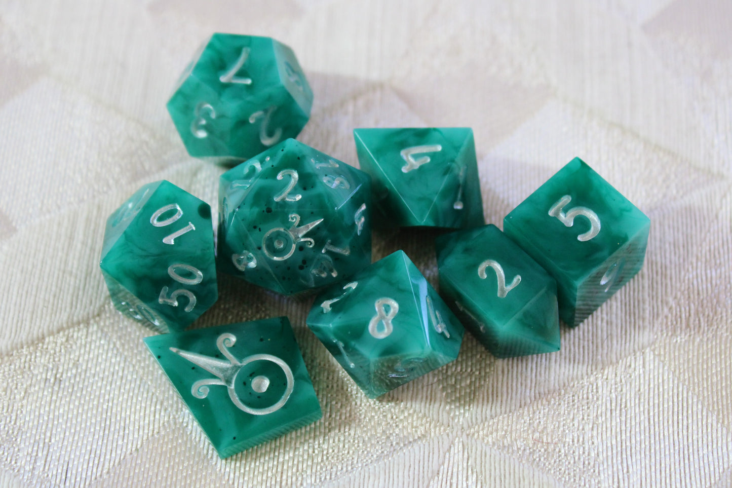 Handmade Faux Malachite Dice