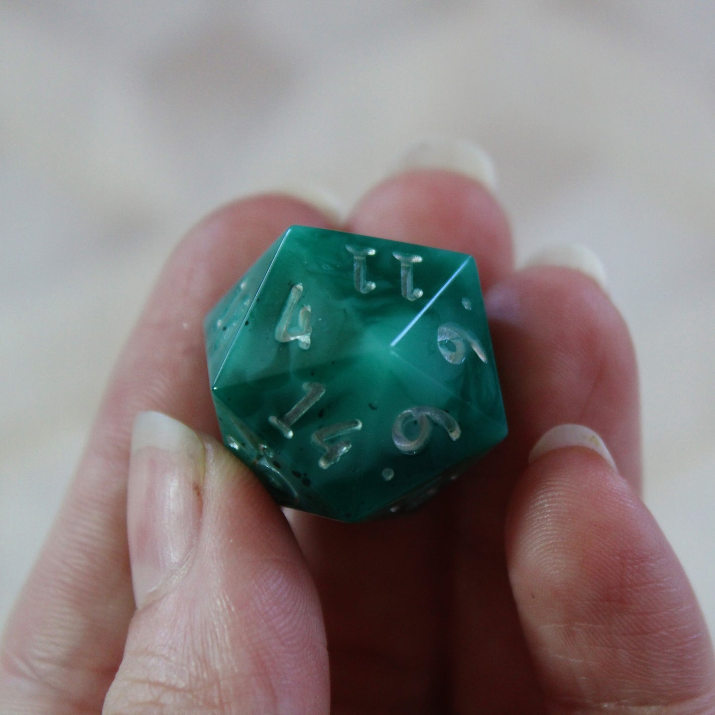 Handmade Faux Malachite Dice