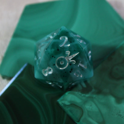 Handmade Faux Malachite Dice