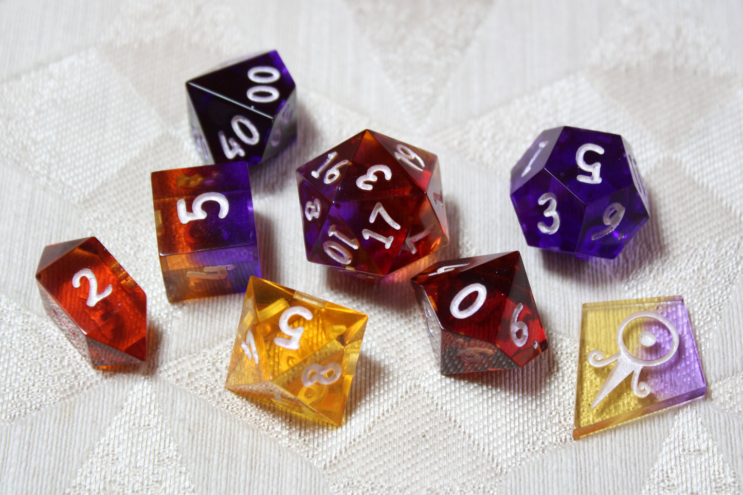 Handmade Faux Ametrine Dice