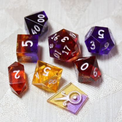 Handmade Faux Ametrine Dice