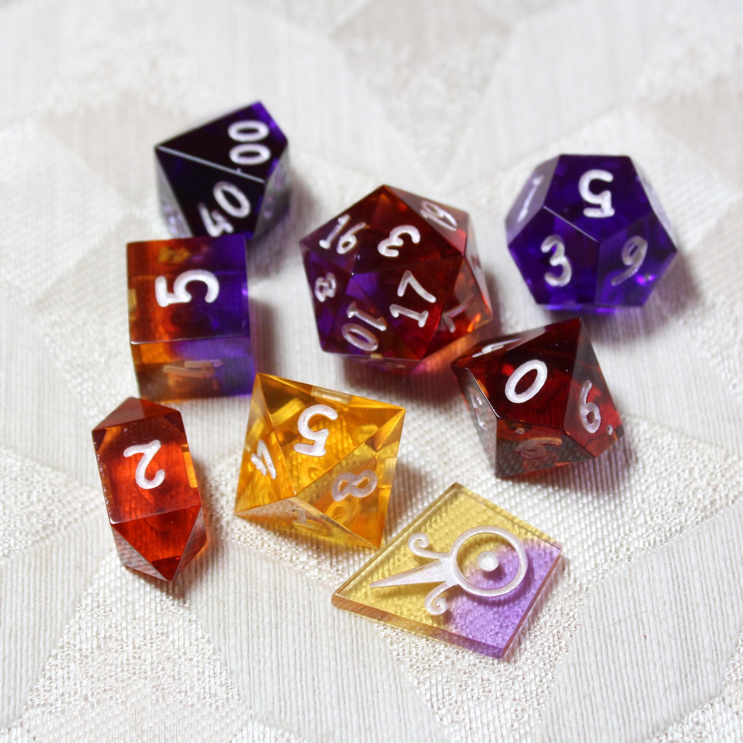 Handmade Faux Ametrine Dice