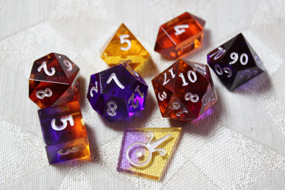 Handmade Faux Ametrine Dice